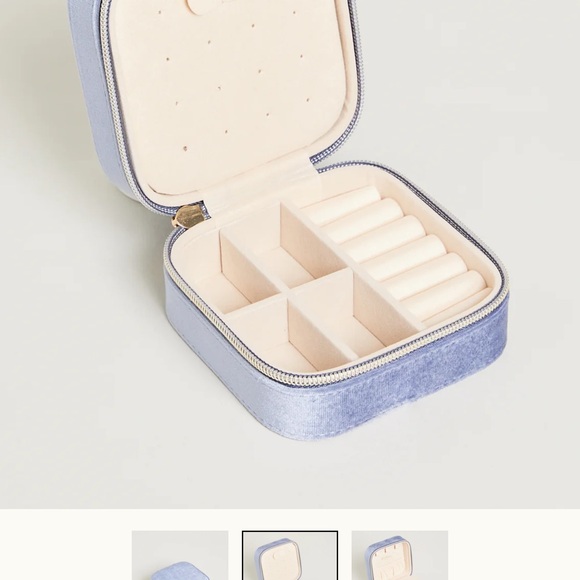 Spartina Navy Blue Velvet Jewelry Travel Case - Picture 11 of 12